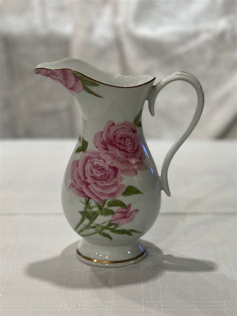 the franklin mint givenchy rose pitcher and bowl 1988|GIVENCHY ROSE by GIVENCHY~PITCHER.